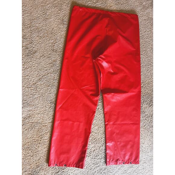 Helly Hansen Unisex Red Soft shell faux leather Pants Vintage Utility Ski Retro - Picture 3 of 9